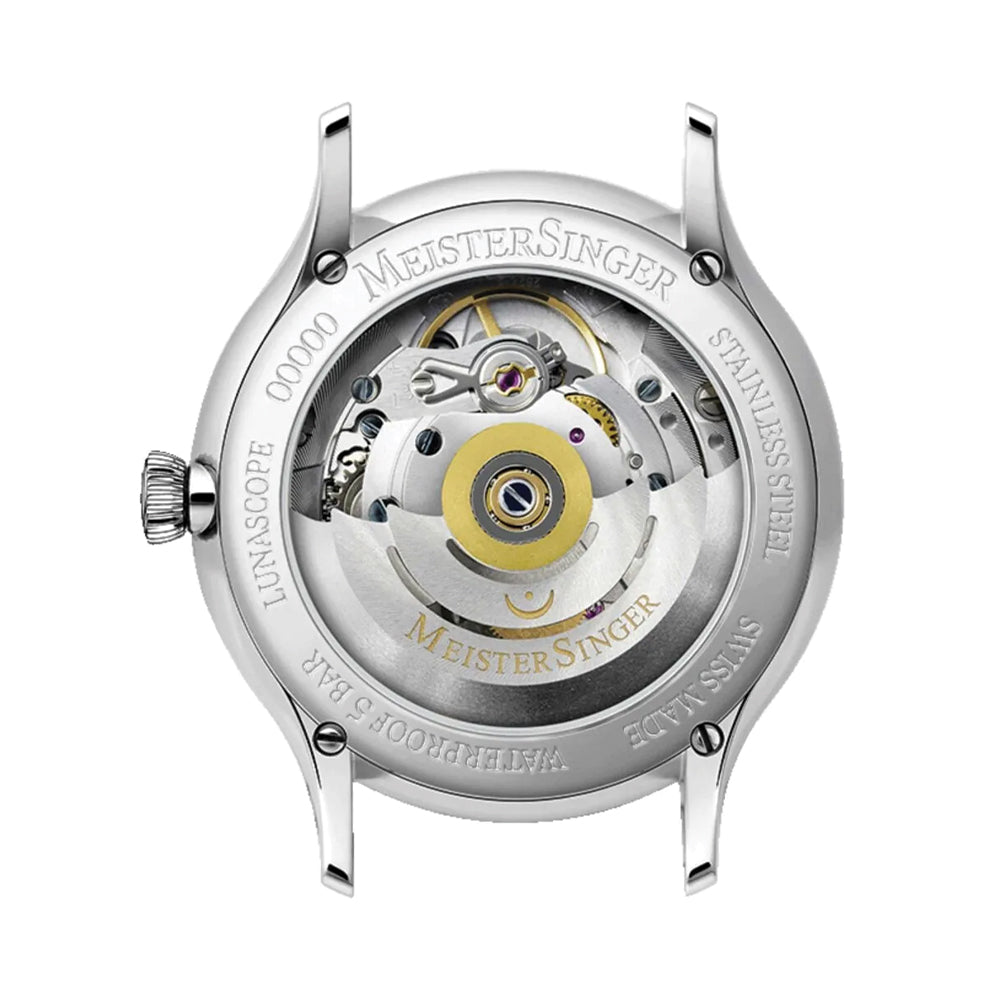 Lunascope 40mm - Sunburst Blue on Leather Strap