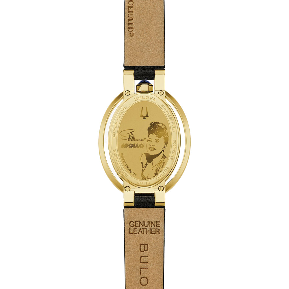 Special Edition Apollo 'Ella' Rubaiyat Gold-Tone 28.8mm - White on Leather Strap