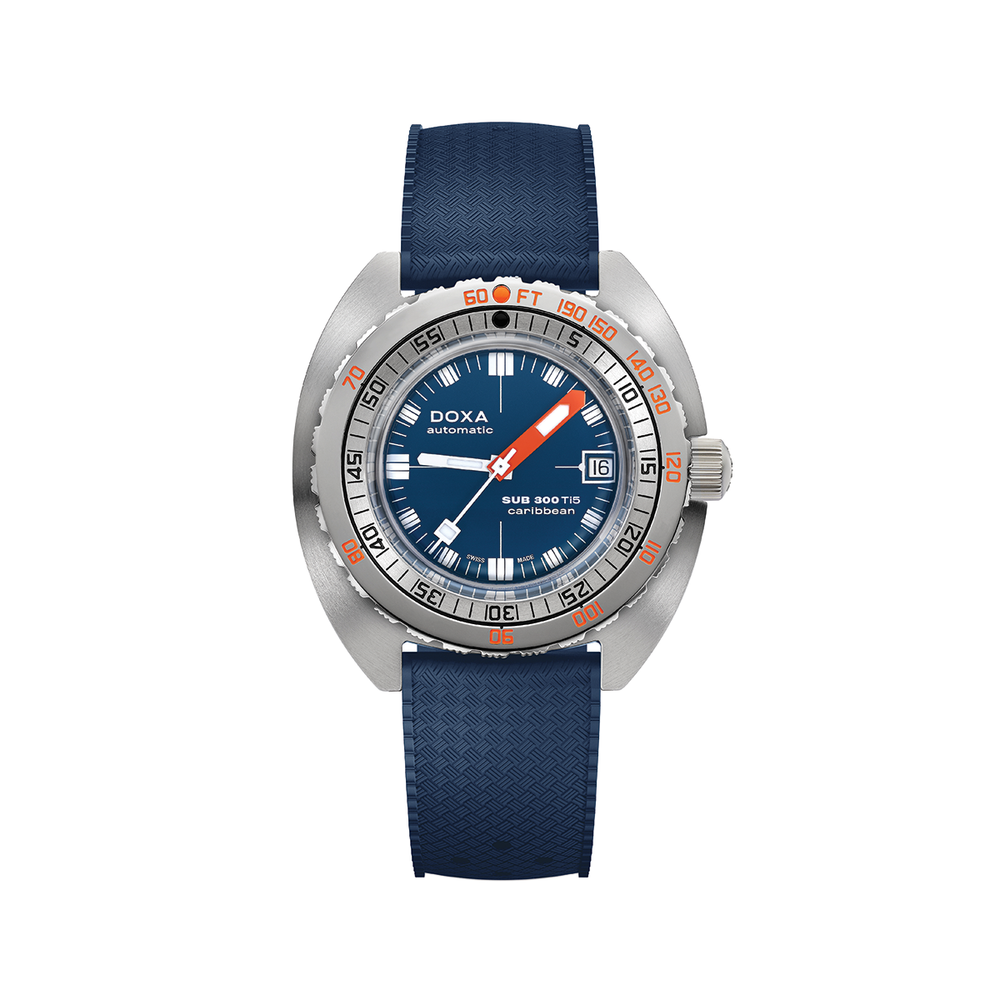 SUB 300 Ti5 42.5mm - Blue on Rubber Strap