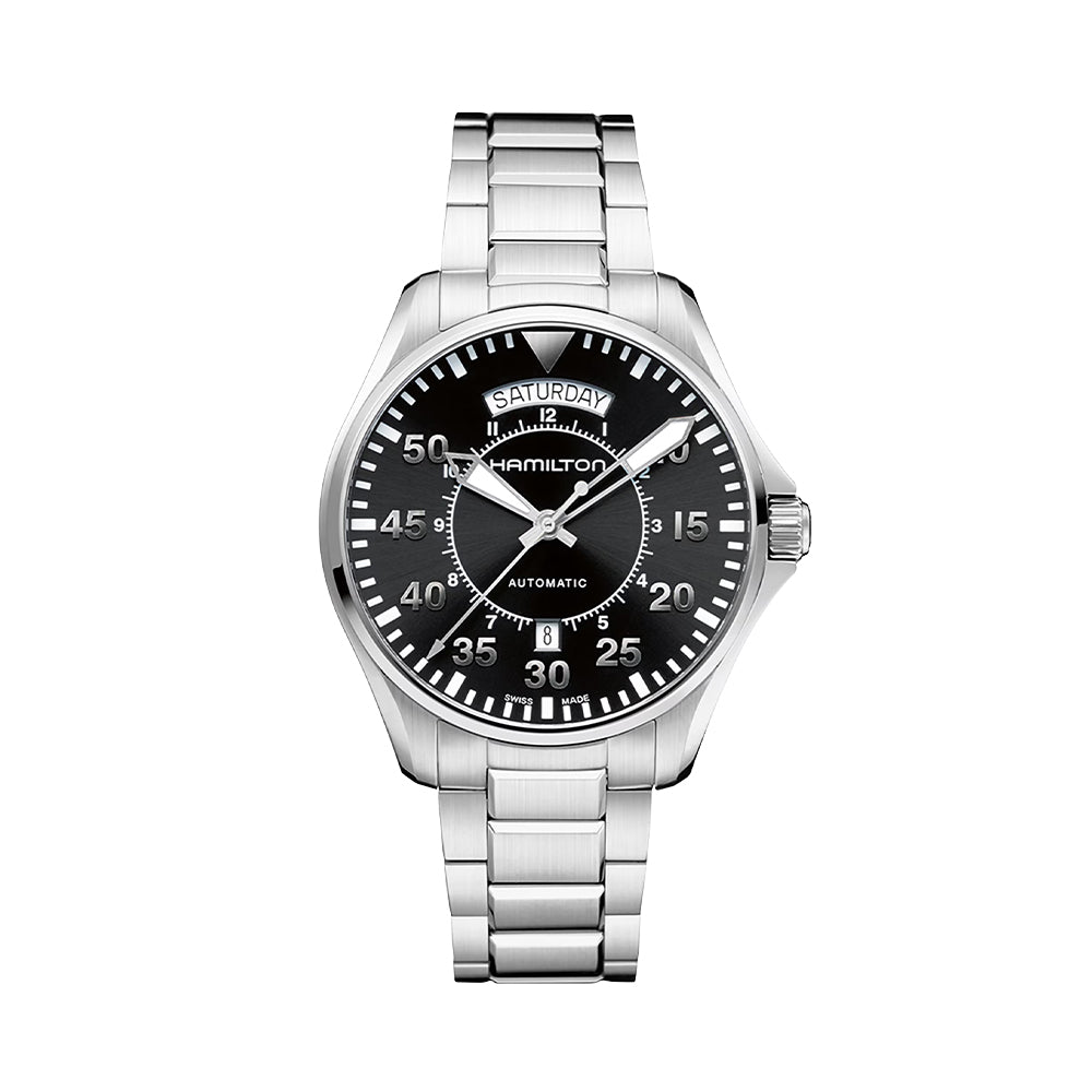 Khaki Aviation Pilot Day Date Auto 42mm - Black on Bracelet
