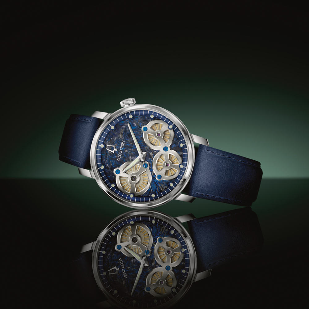 Spaceview Evolution 43.5mm - Blue on Leather Strap