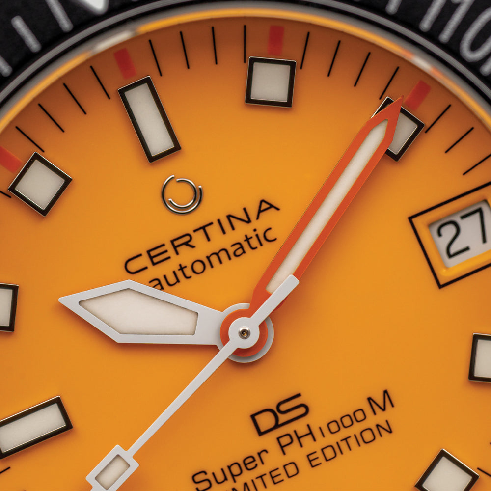 DS Super PH500M 43mm - Orange on Rubber Strap