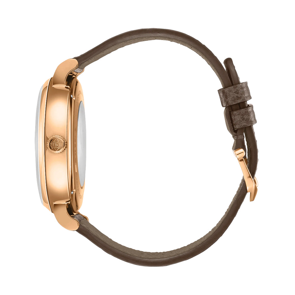 Portofino Complete Calendar 18K 5N Gold Case 41mm - Silver-Plated on Leather Strap