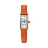 Fio Gold-Tone 30.7mm - White on Orange Leather Strap