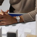 Defy Skyline 36mm - White-Toned on Bracelet w/ Extra Rubber Strap