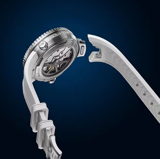 Fifty Fathoms Tech Titanium 45mm - Absolute Black on Rubber Strap w/ 2 Additional Straps