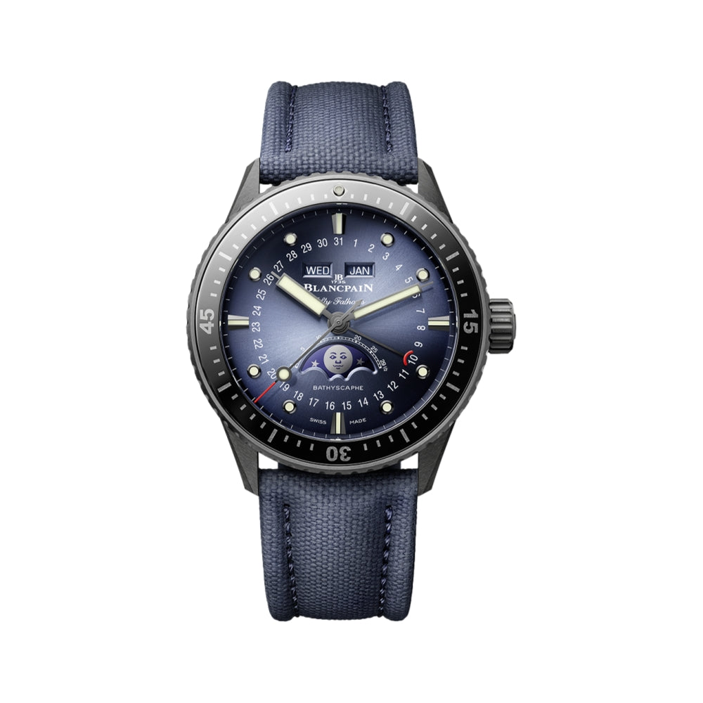 時計 BLANCPAIN - FIFTY FATHOMS Bathyscaphe Fifty Fathoms Bathyscaphe Complete Calendar Moonphase Black