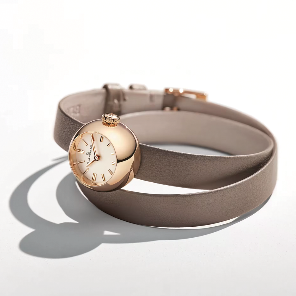 Ladybird Lady B Red Gold 19mm - Opaline on Taupe Leather Strap