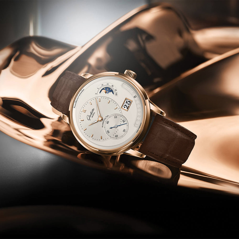 PanoMaticCalendar Red Gold 42mm - Ivory on Strap