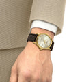 Classic Dream Yellow Gold PVD 40mm - Ivory Gold on Leather Strap