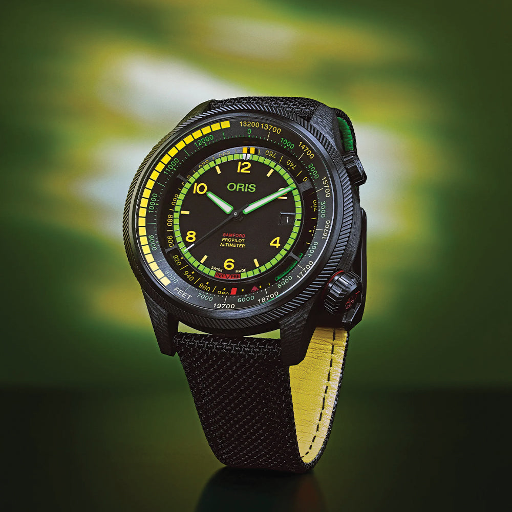 Bamford Limited Edition ProPilot Altimeter ‘Mission Control’ 47mm - Black on Fabric Strap