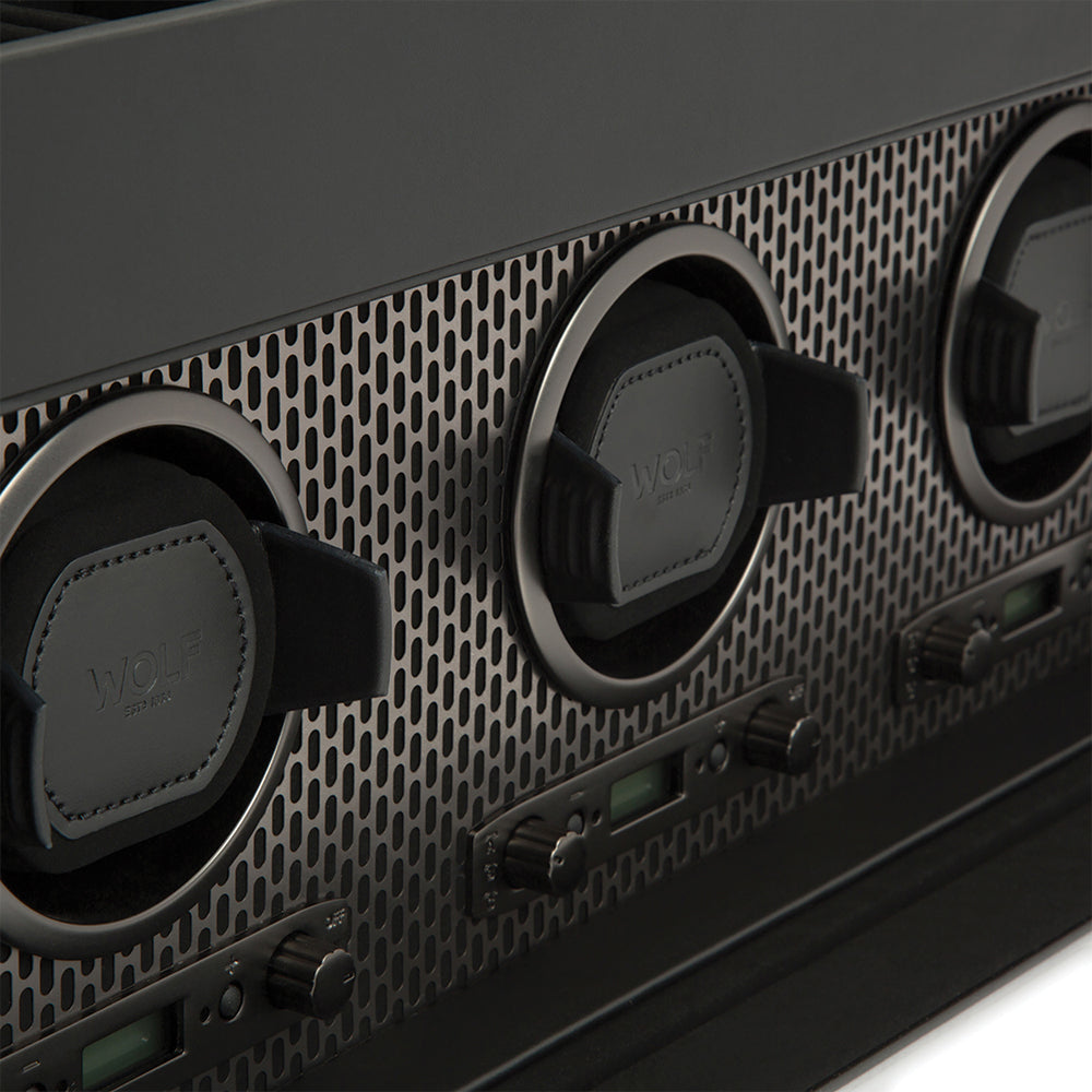 Axis Triple Watch Winder With Storage - Power Coat
