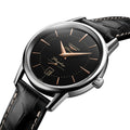 Flagship Heritage 38.5mm - Black on Leather Strap