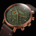 Hamburg Mecha-Quartz Chrono 42mm - Green on Leather Strap