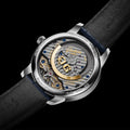 PanoMaticLunar Platinum Automatic Limited Edition 40mm - Blue on Leather Strap