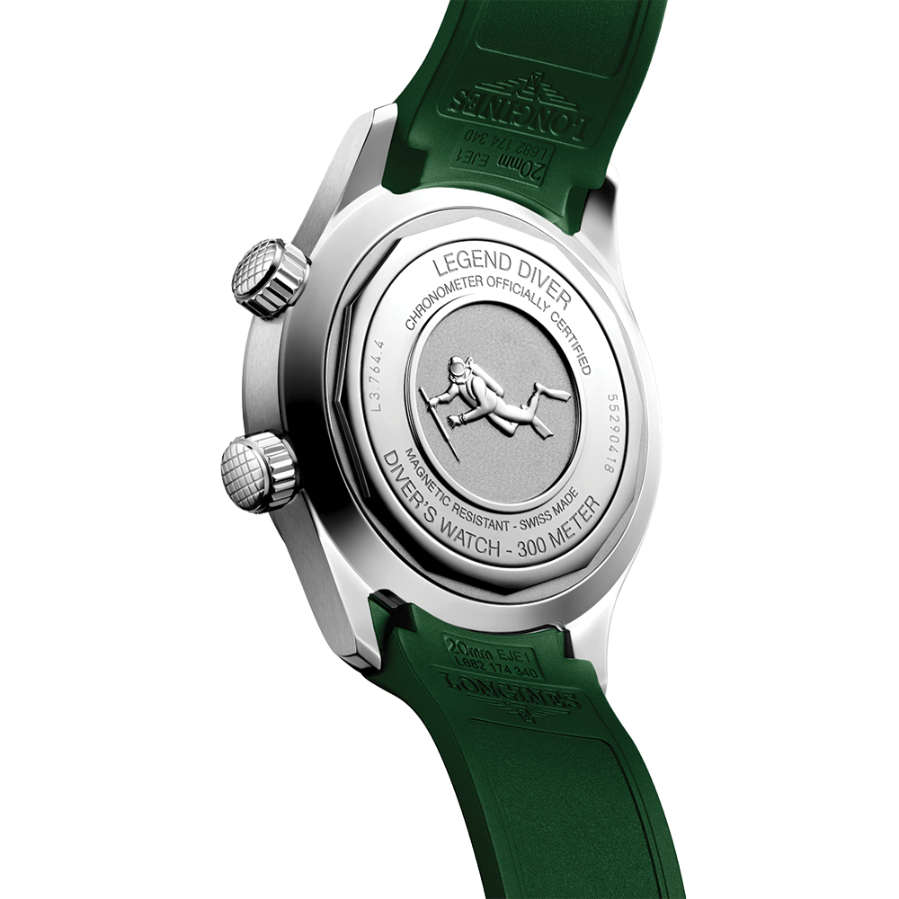 Legend Diver 39mm - Green on Rubber Strap