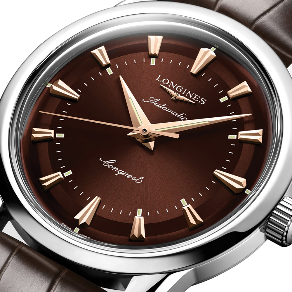 Conquest Heritage 38mm - Brown on Leather Strap