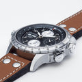 Khaki Aviation X-Wind Auto Chrono 44mm - Black on Leather Strap