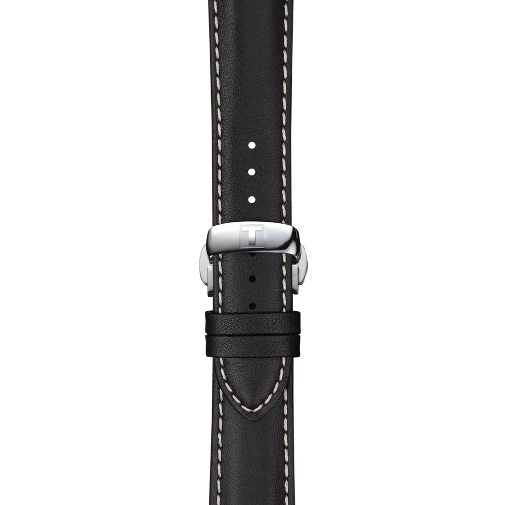 Gentleman Powermatic 80 Silicium Solid 18K Gold bezel 40mm - Black on Leather Strap
