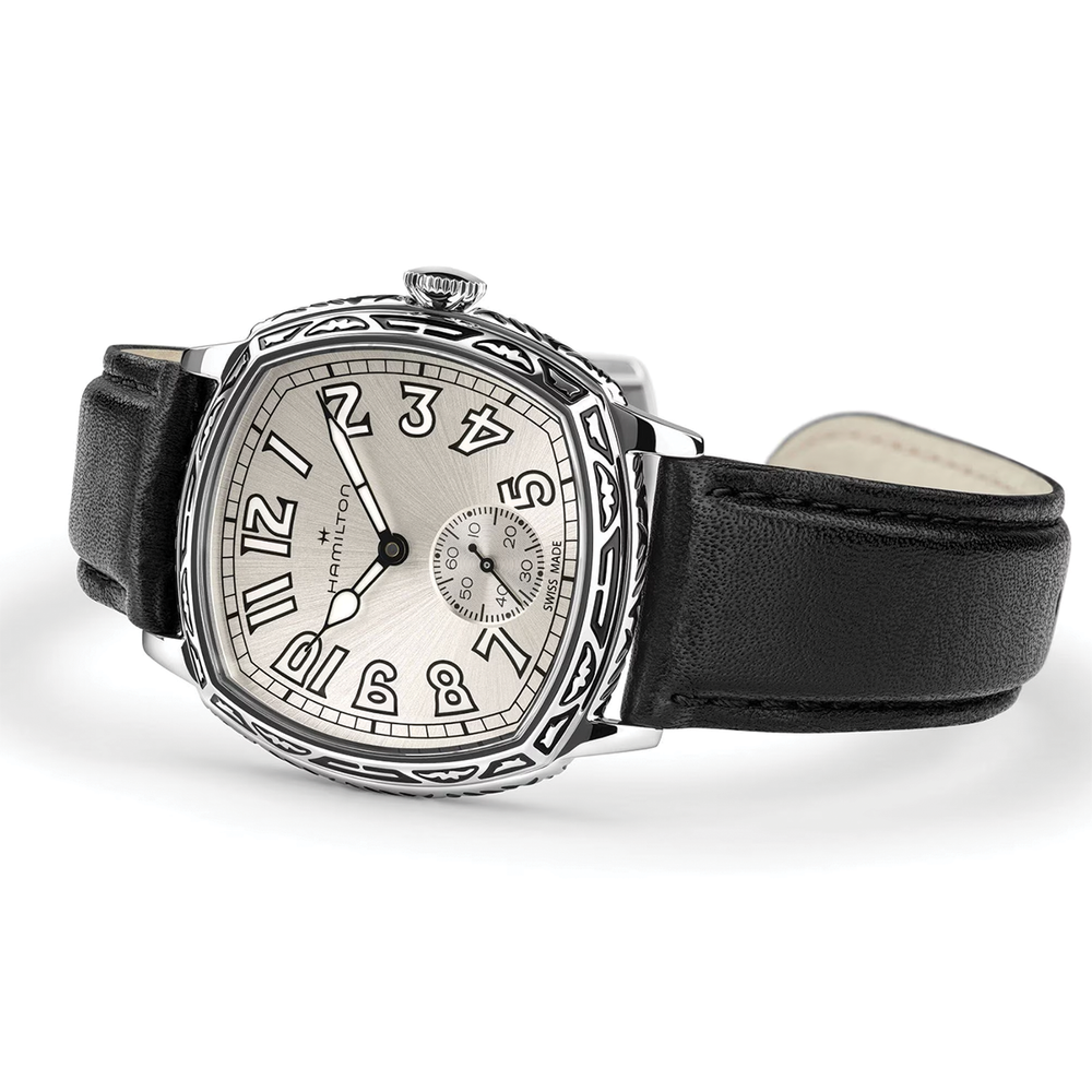 American Classic Cushion Mechanical 34mm - Silver on Leather Strap