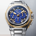 DEFY Extreme Lapis Lazuli Chronograph 45mm - Blue w/ Yellow Gold Accents on Bracelet and 2 Additional Straps