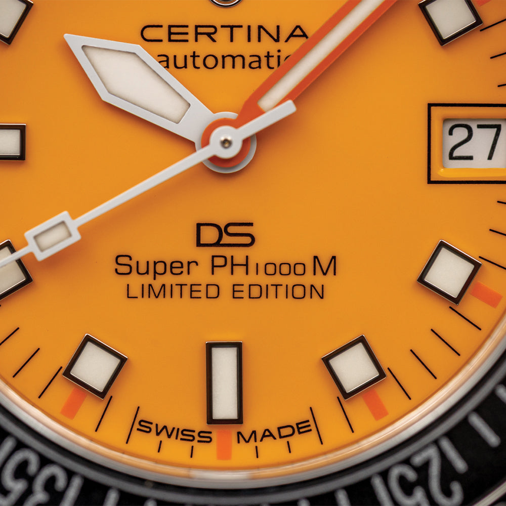 DS Super PH500M 43mm - Orange on Rubber Strap