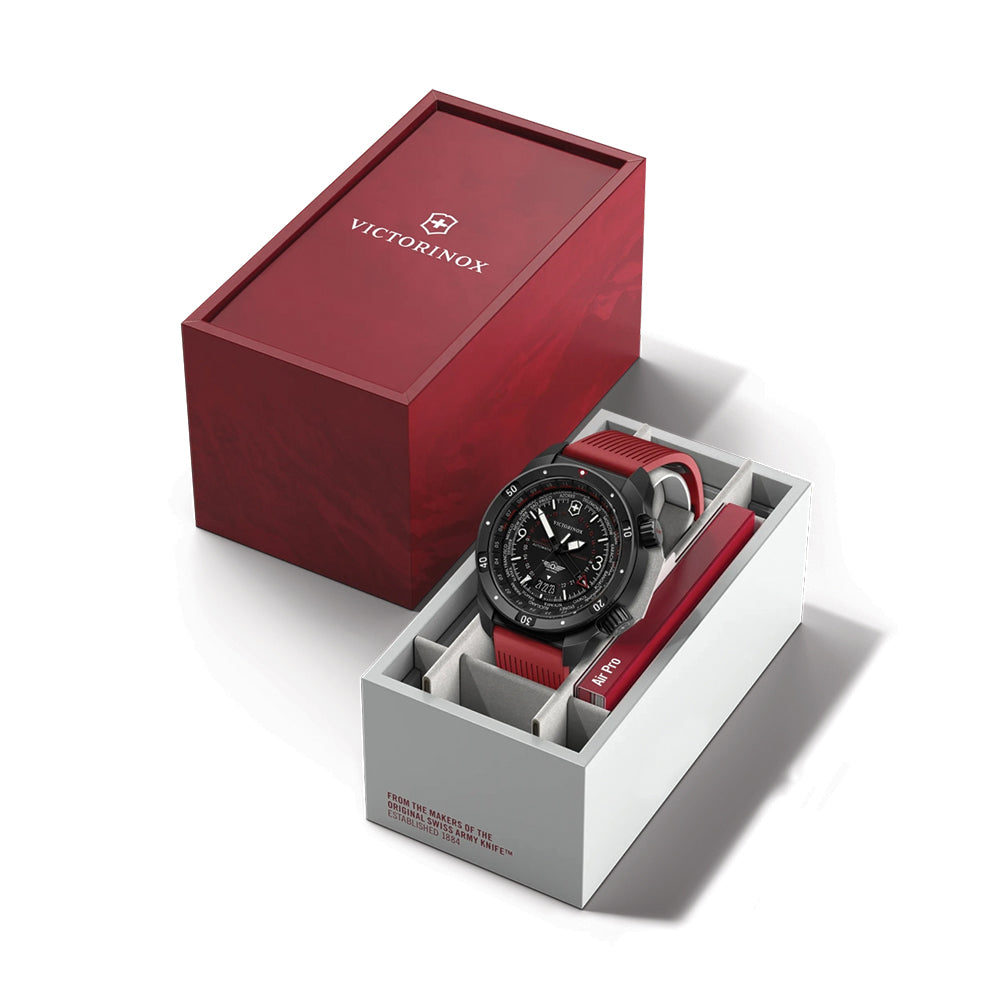 Air Pro 43mm - Black on Red Rubber Strap