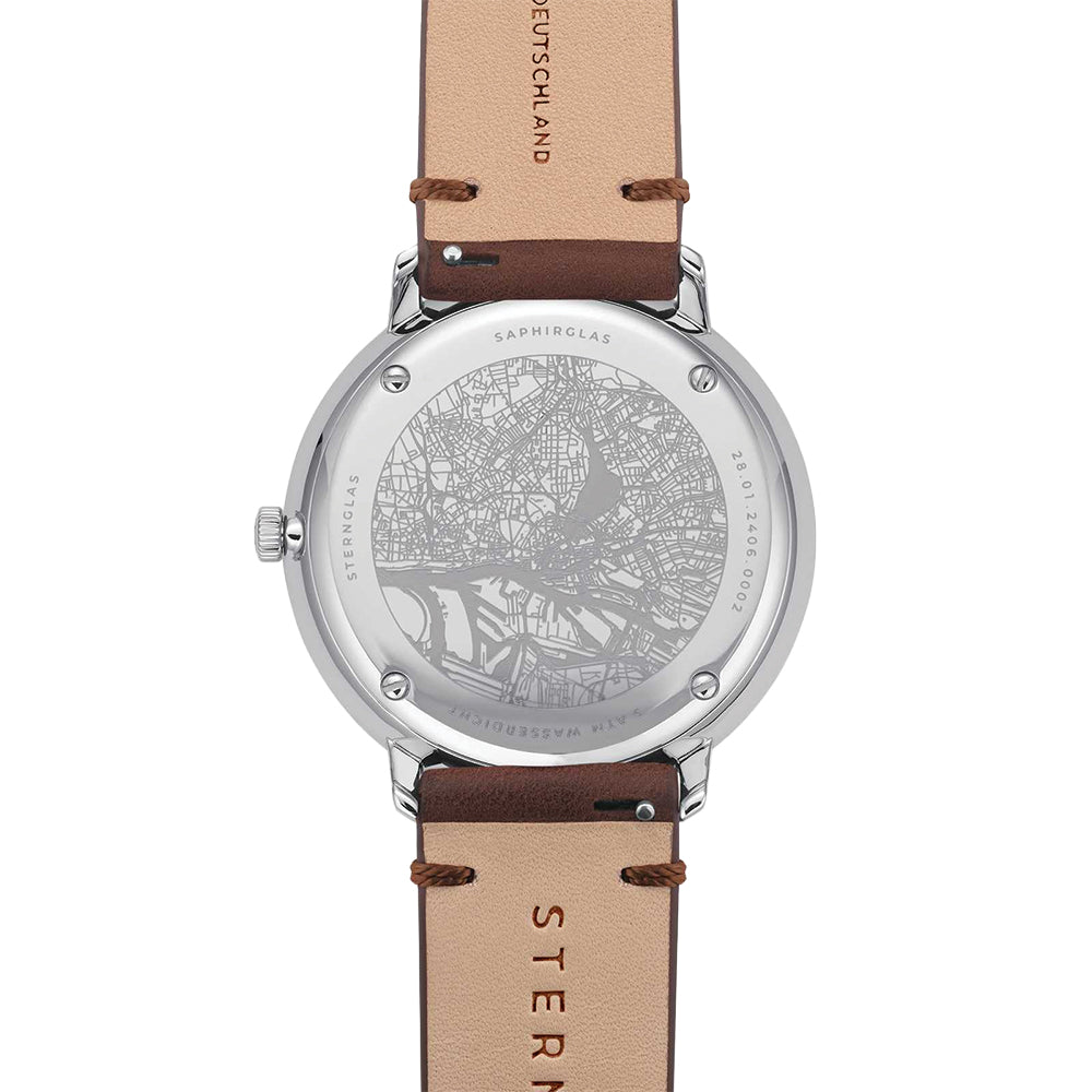 Hamburg Quartz 42mm - Graphite on Leather Strap