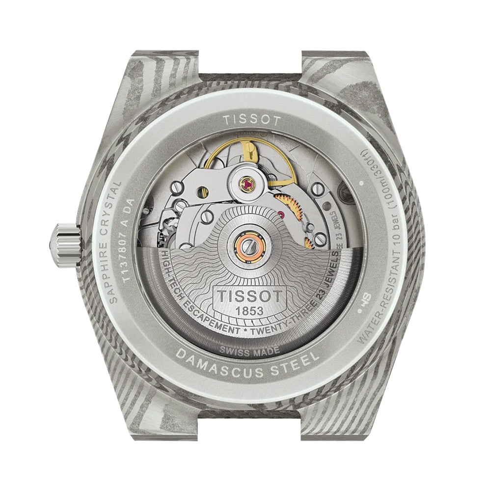 PRX Damascus Powermatic 80 38mm - Grey on Leather Strap