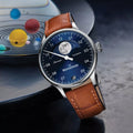 Lunascope 40mm - Sunburst Blue on Leather Strap