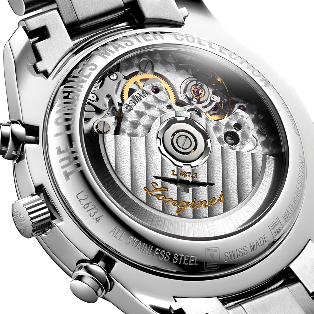 Master Collection Chrono Moonphase 40mm - Silver on Bracelet