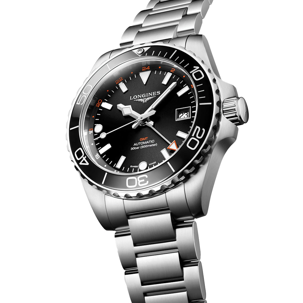 HydroConquest GMT 41mm - Black on Bracelet