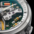 Tuning Fork Spaceview 314 39mm - Multicolored, Silver Accents on Leather Strap