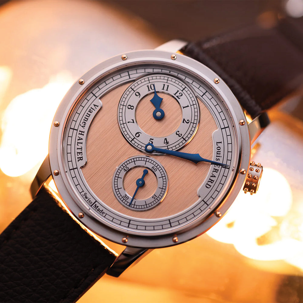 Le Régulateur Louis Erard x Vianney Halter II 43mm - Red Gilt on Leather Strap