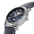 Classics Heart Beat Moonphase Date 40mm - Blue on Leather Strap
