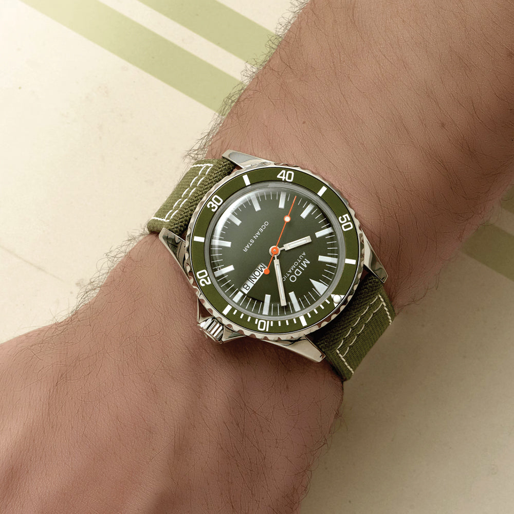 Ocean Star Tribute 40.5mm - Green on Fabric Strap