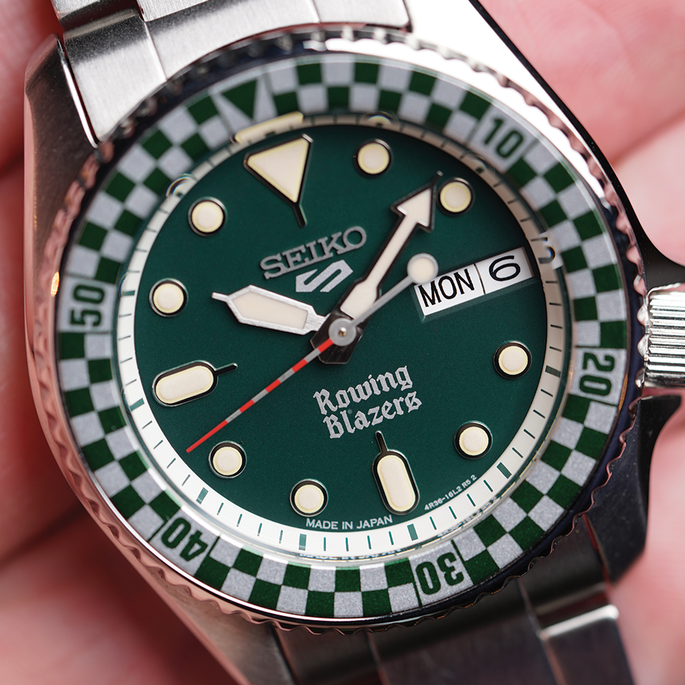 SRPM21 5 Sports Rowing Blazers x Wind Vintage Limited Edition 38mm - Green on Bracelet w/ Additional Fabric Strap