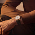 Villeret Ultraplate Red Gold 40mm - White on Leather Strap