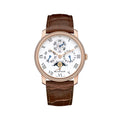 Villeret Quantième Perpétuel 8 Jours Red Gold 42mm - White on Leather Strap