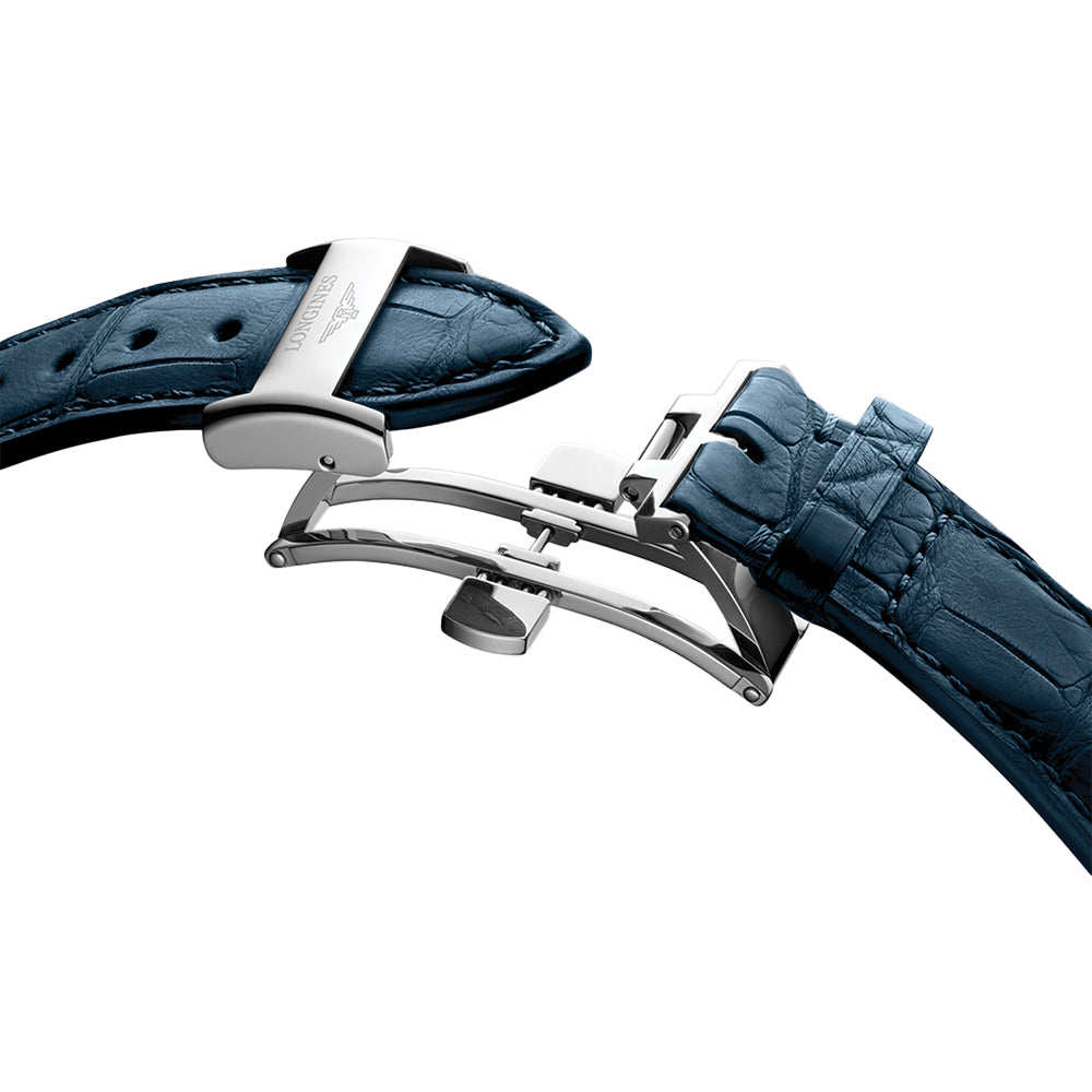 Master Collection Chronograph Moonphase 42mm - Silver on Leather Strap