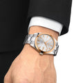 Gentleman Powermatic 80 Silicium Solid 18K Gold bezel 40mm - Silver on Bracelet