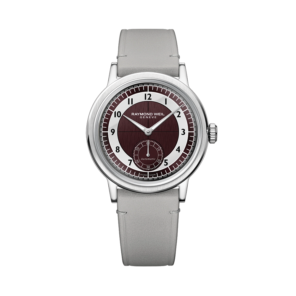 Millesime Small Seconds Tuxedo Dial 39mm - Red on Leather Strap