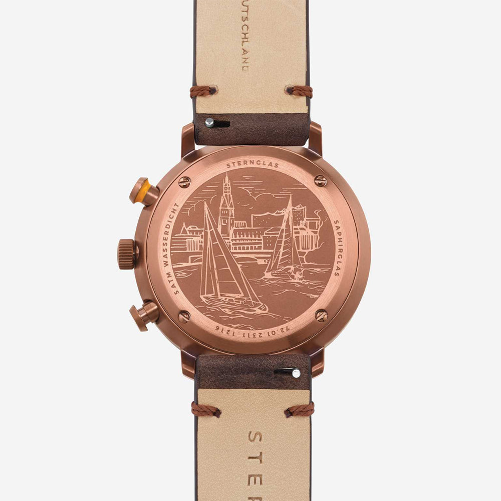 Hamburg Mecha-Quartz Chrono 42mm - Green on Leather Strap