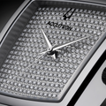 Accutron Memphis 521 35.8mm silver-tone dial with a diamond grid and polished hands