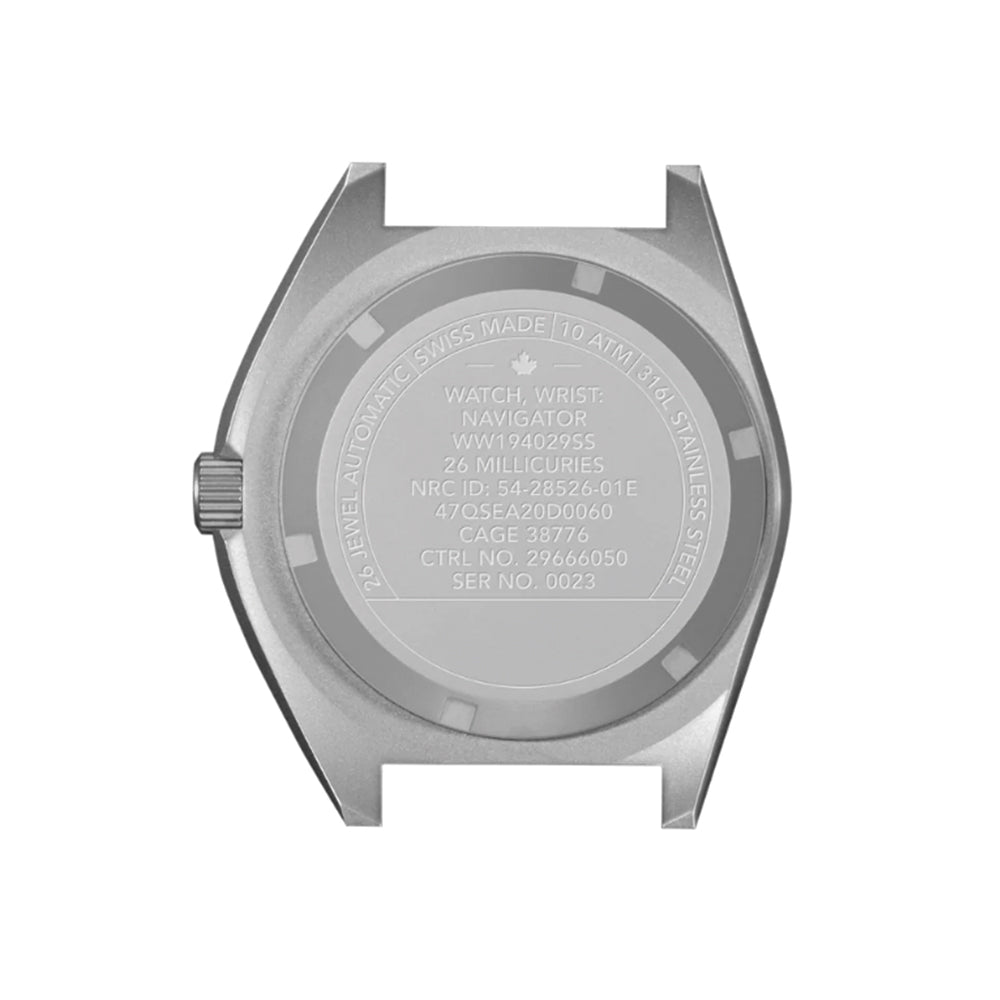 SSNAV No Date 41mm - Black on Nylon Defense Standard Strap