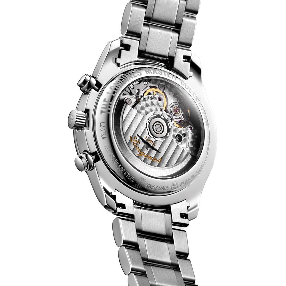 Master Collection Chrono Moonphase 40mm - Silver on Bracelet