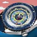 Ocean Star Decompression Worldtimer 40.5mm - Blue on Rubber Strap w/ Additional Bracelet