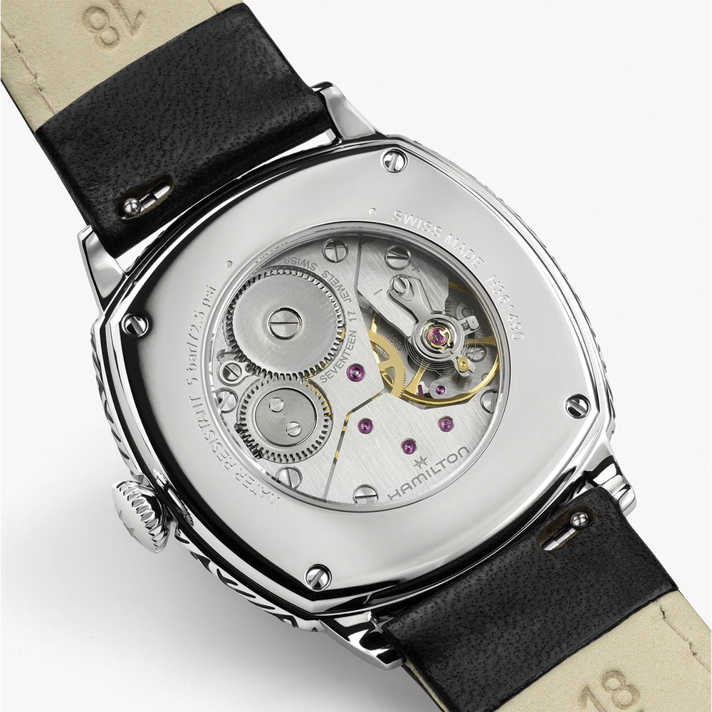 American Classic Cushion Mechanical 34mm - Silver on Leather Strap