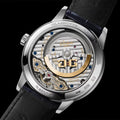 PanoMaticCalendar Limited Edition Platinum 42mm - Skeletonized Deep Blue on Leather Strap