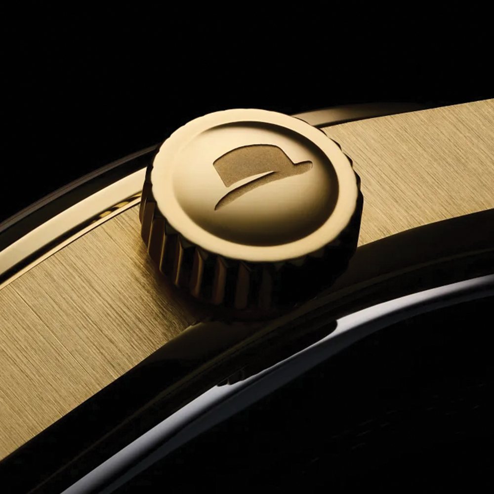 Frank Sinatra Nothing But The Best Gold-Tone 37mm - Silver on Leather Strap